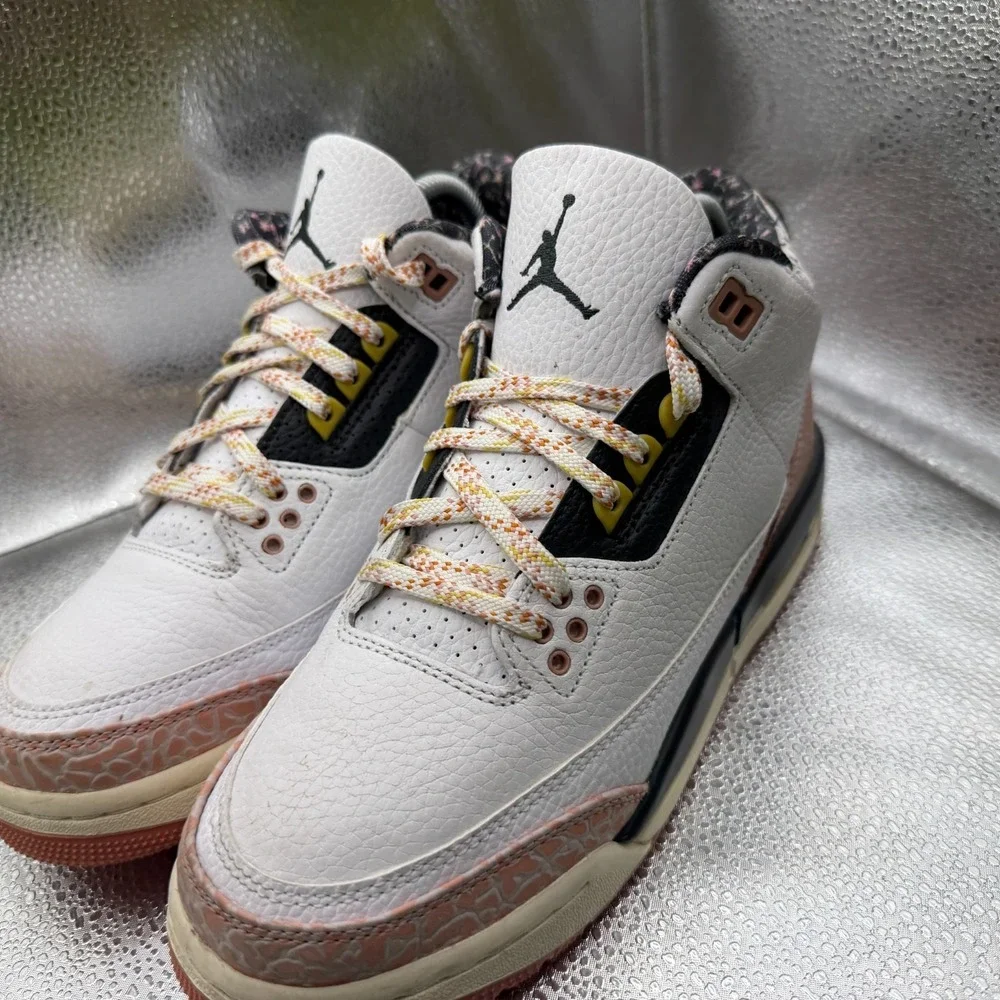 Size 6.5Y‎ Air Jordan 3 Retro Gs White Kids Lace-Up Athletic Shoes 441140-100